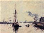 Eugene Boudin  - Bilder Gemälde - Port Scene