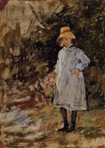 Eugene Boudin  - Bilder Gemälde - Portrait of a Little Girl