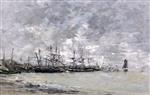 Eugene Boudin  - Bilder Gemälde - Portrieux, Fishing Boats