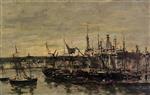 Eugene Boudin  - Bilder Gemälde - Portrieux, the Port