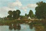 Eugene Boudin  - Bilder Gemälde - Près de Quimper