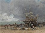 Eugene Boudin  - Bilder Gemälde - Return of the Terre-Neuvier