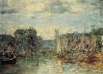 Eugene Boudin  - Bilder Gemälde - Rotterdam, the Commodities Exchange Port