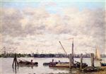 Eugene Boudin  - Bilder Gemälde - Rotterdam, the Meuse