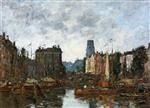 Eugene Boudin  - Bilder Gemälde - Rotterdam, the Pont de la Bourse