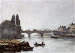 Eugene Boudin  - Bilder Gemälde - Rouen, the Pont Corneille, Fog Effect