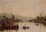 Eugene Boudin  - Bilder Gemälde - Rouen, the Santa-Catherine Coast, Morning Mist