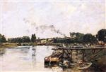 Eugene Boudin  - Bilder Gemälde - Saint Valery sur Somme, the Abbeville Canal