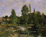 Eugene Boudin  - Bilder Gemälde - Saint-Cenery, a Pond