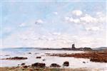 Eugene Boudin  - Bilder Gemälde - Saint-Vaast-la-Houghe, the Rocks and the Fort