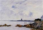 Eugene Boudin  - Bilder Gemälde - Saint-Vaast-la-Houghe, the Rocks and the Fort