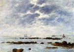 Eugene Boudin  - Bilder Gemälde - Seascape at St. Vaast-la Hougue (Manche)