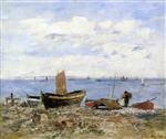 Eugene Boudin  - Bilder Gemälde - Shore at Sainte-Adresse, Low Tide