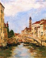 Eugene Boudin  - Bilder Gemälde - Small Canal in Venice