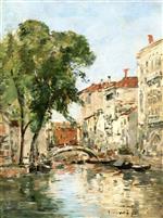 Eugene Boudin  - Bilder Gemälde - Small Canal in Venice