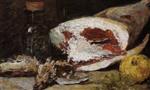 Eugene Boudin  - Bilder Gemälde - Still Life with a Leg of Lamb