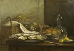 Eugene Boudin  - Bilder Gemälde - Still Life with Oysters