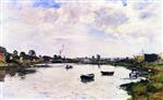 Eugene Boudin  - Bilder Gemälde - The Banks of the Touques