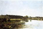 Eugene Boudin  - Bilder Gemälde - The Banks of the Touques