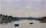 Eugene Boudin  - Bilder Gemälde - The Banks of the Touques-3