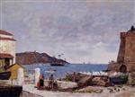 Eugene Boudin  - Bilder Gemälde - The Bay of Villefranche, the Port