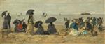 Eugene Boudin  - Bilder Gemälde - The Beach