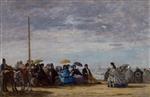 Eugene Boudin  - Bilder Gemälde - The Beach