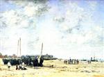 Eugene Boudin  - Bilder Gemälde - The Beach at Berck