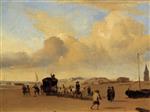 Eugene Boudin  - Bilder Gemälde - The Beach at Scheveningen-2