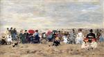 Eugene Boudin  - Bilder Gemälde - The Beach at Trouville