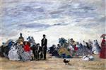 Eugene Boudin  - Bilder Gemälde - The Beach at Trouville