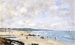 Eugene Boudin  - Bilder Gemälde - The Beach at Trouville