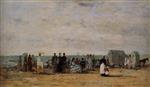 Eugene Boudin  - Bilder Gemälde - The Beach at Trouville