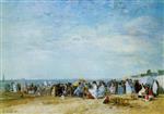 Eugene Boudin  - Bilder Gemälde - The Beach