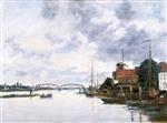 Eugene Boudin  - Bilder Gemälde - The Bridge over the Meuse at Dordrecht