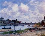 Eugene Boudin  - Bilder Gemälde - The Bridge over the Toques at Deauville