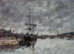 Eugene Boudin  - Bilder Gemälde - The Bridge over the Toques at Trouville