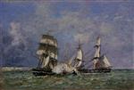 Eugene Boudin  - Bilder Gemälde - The Capture of a Raider