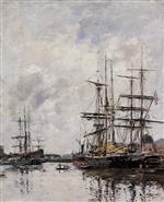 Eugene Boudin  - Bilder Gemälde - The Deauville Basin-2