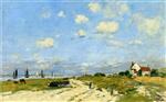 Eugene Boudin  - Bilder Gemälde - The Dunes at Etaples