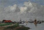 Eugene Boudin  - Bilder Gemälde - The Escaut River in Antwerp