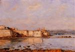 Eugene Boudin  - Bilder Gemälde - The Harbor of Antibes