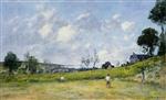 Eugene Boudin  - Bilder Gemälde - The Harvest near Trouville