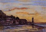 Eugene Boudin  - Bilder Gemälde - The Honfleur Lighthouse