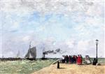 Eugene Boudin  - Bilder Gemälde - The Jetty at Le Havre
