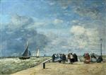 Eugene Boudin  - Bilder Gemälde - The Jetty at Trouville