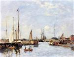 Eugene Boudin  - Bilder Gemälde - The Lock at Trouville