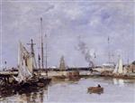 Eugene Boudin  - Bilder Gemälde - The Lock at Trouville