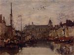 Eugene Boudin  - Bilder Gemälde - The Merchant Dock