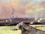 Eugene Boudin  - Bilder Gemälde - The Pont Boieldieu, Rouen